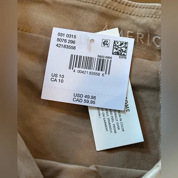 NWT AE Khaki Pleated Mini Skort - Picture 3 of 4